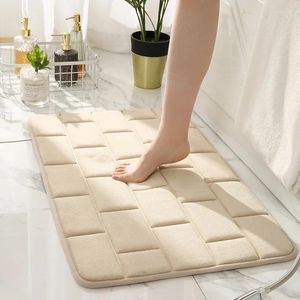 Bath Mats Bathroom Rugs Home Floor Mat Super Absorbent Toilet Carpet Door Foot Non-slip Rubber Shower Polyester Solid