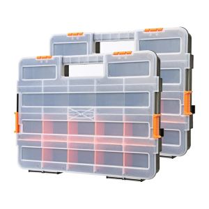 ツールボックスオーガナイザープラスチック整理ボックス積み重ね可能なツールボックスバケットガレージアクセサリースーツケースツールネジストレージボックス