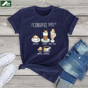 100 Cotton Funny T Shirt Corgi Dog Chubby Style Art Unisex Ubrania Kawaii Women koszulka Vintage Cute Graphic Tees Girls 240409