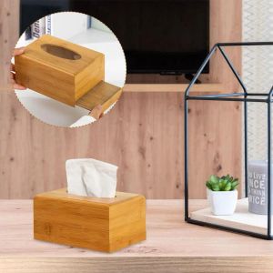 Unikalne drewniane pudełko na papier papierowy kwadratowy pudełko tkanki do łazienki lub stolika jadalnia Stylowa tkanka na serwetek