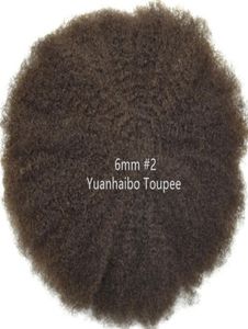 Afro Hair Full Curace Toupee 4 мм 6 мм 8 мм 10 мм индийской девственной remy замены волос.