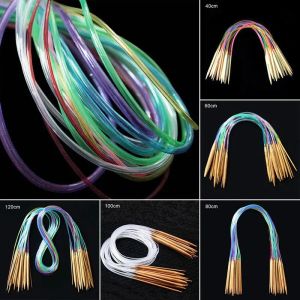 18pcs 40-120cm Knitting Needles Plane Sewing Round Decor Multicolor Tube Bamboo Circular Crochet Bamboo Knitting Needles Set