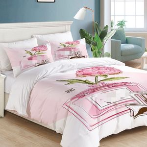 Duvet Cover Modemarke Pink Girls dreiteilige grenzüberschreitende Amazon 3D-Druckfabrikversorgung Mode