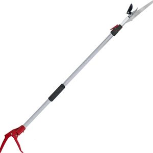 Telescopic Tree Trimmer 5810FT with 2 Section Adjustable Cut and Hold Pruner Pole Saw, Extendable Long Handle Fruit Picker, Branch Cutter, Loppers, Clippers with Holder