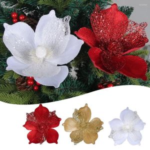 Flores decorativas Decoração de flores de Natal 2024 Venda de árvore artificial Noel