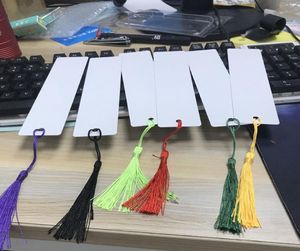 Bookmark 100pcs Sublimation Blank Bookmarks for books Metal Blank Bookmarks with Hole and Tassels heat transfer diy 2211081085526