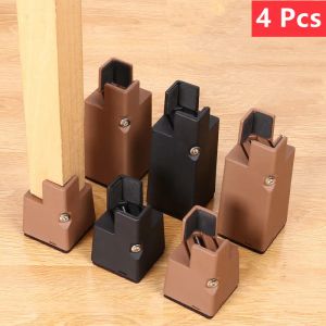 4PCS Adjustable Furniture Leg Risers Chair Leg Pads Heavy Duty Square Round 52 102mm Sofa Table Bed Foot Risers with Screw Clamp