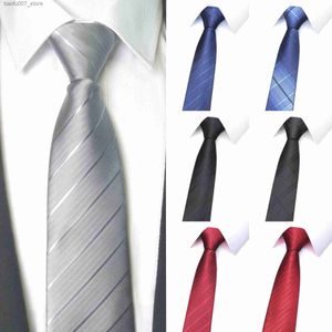 Neck Ties 1200 needle formal business tie mens lazy zipper 8cm easy to pull black striped tie without tieQ
