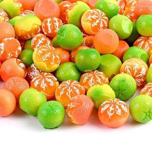 Decorative Flowers 5 Pieces Artificial Miniature Fruit Fake Plastic Orange Decorations Accessories DIY Material Home Decoration