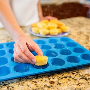 Bakningsformar 24 Havitet Mini Muffin Cupcake Pan Non Stick Silikon Mögel Tray Bakeware Tools Diy Cake