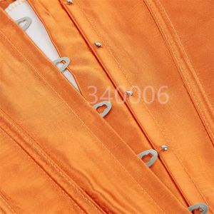 Caudatus Corset Top Bustier per donne Overbust Satin Sexy Lace Up Corselet Brocade Vintage Style vintage Korsett Plus size Orange