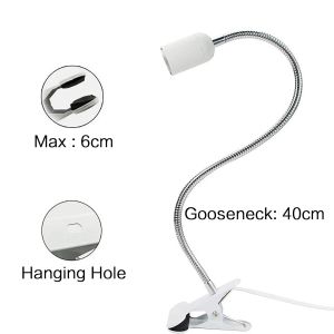 Eu-us Plug 360-degree Flexible Bench Lamp Holder E27 Lamp Holder Gooseneck Clip Cable with Household Power Switch