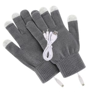 1 par USB -uppvärmda handskar för män Kvinnor som stickar uppvärmningsmantlar Hands varmare