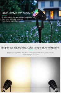 Miboxer tuya APP Zigbee 3.0 RGB CCT 6W 9W 15W 25W LED Garden Light Waterproof IP66 Smart Outdoor Lawn Lamp AC 110V 220V DC 24V