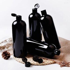 Depolama Şişeleri Toptan 8pcs 1000ml boş plastik siyah beyaz açık büyük şişe kozmetik losyon krem ​​evcil hayvan konteyneri seyahat şampuanı 1L