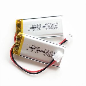 3.7V 650mAh Polímero de lítio Lipo Bateria recarregável 602248 +JST XHR-2 2,54MM 2PIN PULH