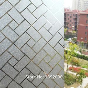 Window Stickers 45 200cm/lot Privacy Decorative Film Embossing 2D Lattice Static Cling Living Room Office