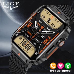 Relógios Lige Militar Smart Smart Sports Sports Sports Fitness Ai Voz à prova d'água Smartwatch Outdoor Bluetooth Call para Xiaomi Android iOS