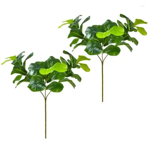 Decorative Flowers JFBL 25.6Inch Artificial Plants Fiddle Leaf Fig Faux Ficus Lyrata Tree Fake Bushes Greenery For Garden Porch Window Box