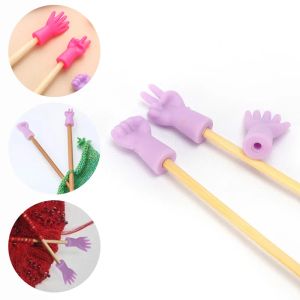 6Pcs/pack Set Rock Paper Scissors Knitting Needle Tip Needles Cute Protectors Needles Cap Tips Point Craft Sewing Accessories