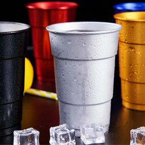 Mugs Wholesale 500ml Food Grade Aluminum Oxide Bamboo Joint Beer Cup Stackable Glasses Mug For Outdoor Party Camping Custom