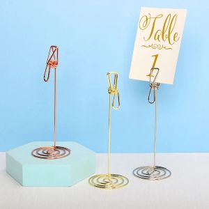 Golden Heart Shape Photo Holder Stands Table Number Holders Place Card Paper Menu Clips For Wedding Party Decor Office Supplies