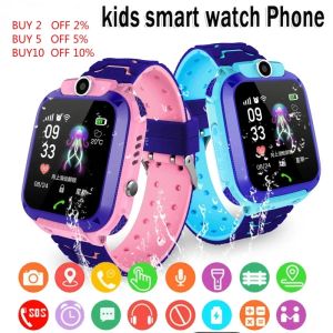 Zegarki Q12 Dzieci inteligentne zegarki Wersja angielska Wodoodporna antylost dzieci dotknij Scree Inteligentny zegarek LBS Pozycjonowanie rozmów zegarek