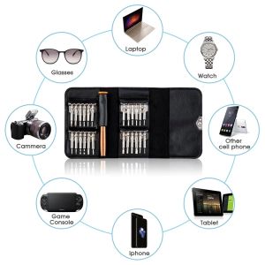 25-i-1 mini-skruvmejselreparationsverktygssats, Pentalobe 0,8 1,2 P5 Torx T5-skruvmejslar för MacBook Pro Watchs Glasses iPad