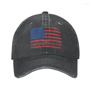 Ball Caps Personalized Cotton USA Flag 1983 Limited Edition Birthday Baseball Cap For Men Women Breathable Dad Hat Sports