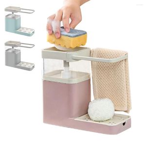 Dispensador de sabão líquido 2024 portador de esponja de toalhas de cozinha banheiro 3 em 1 caixa de imprensa manual combinação de limpeza multifuncional