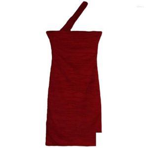 Basic Casual Dresses Summer Woman Dew Shoder Y Mini Body-Con Dress Wine Red White Robe Vestidos Mujer Skirts Verano Female Drop Delive Dhrwg