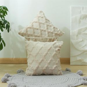 Cuscino beige cover peluche moderno in stile nordico soggiorno per il divano morbido cuscino caldo decorazioni per la casa