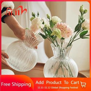 Vases Tall Aesthetic Glass Cute Plant Pots Luxury Rose Ikebana Nordic Office Bathroom Flowers Jarron Decoration Home