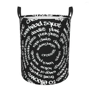 Laundry Bags Crossfit Spiral Words Dirty Basket Waterproof Home Organizer Clothing Kids Toy Storage