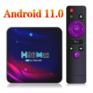 Kutu Akıllı TV Kutusu Android 11 4G 64GB H96 MAX V11 4K TV Kutusu RK3318 Android 11.0 Bluetooth 4.0 Google Voice 2.4G 5G WiFi Set Üst Kutusu