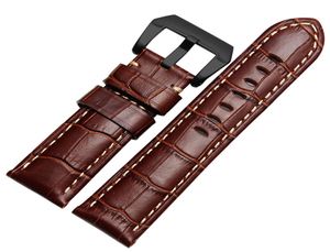 Äkta läder Watchbands Vine Veau Armband Watch Band Fit Pam Serial Watch 24mm 26mm4937095