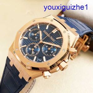 Orologio da polso Fashion AP Royal Oak Series 26240or Rose Gold Blue Blue Belt Plate Mens Leisure Business Sports Back Automatico Orologio meccanico automatico trasparente