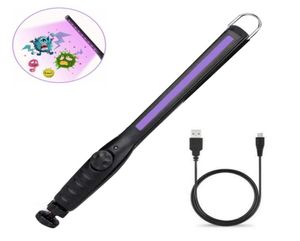 21LED Portable Germicidal UV Lamp Handheld Disinfection Stick Rechargeable UV Bacterial Sterilizing Light Kills Mites Household La6720114