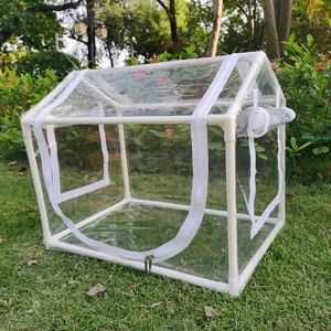 Portable Greenhouse Mini Gardening Rain Cover with Rack and Rolled-up Front Door Greenhouse for Growing Plants Seedlings Herbs