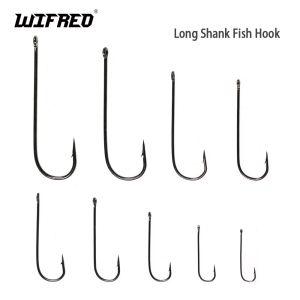 Wifreo 100pcs Aberdeen Long Shank Fischhaken Salzwasser Süßwasser Fischereihaken Sabiki Rig Streamer Fliegenhaken Größe 16 bis 2/0 3/0