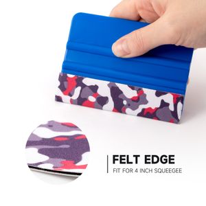 EHDIS Car Wrap Plastic Squeegee Protective Fabric Cloth Hard Card Scraper Buffer Edge Suede Felt Window Film Sticker Tint Tools