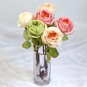 Dekorativa blommor 52 cm stort huvud Artificiell fokal kant ros hem dekoration bröllop handhållen blomma bunt