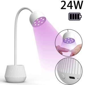 Trimmer Internal Battery Rechargeable Nail Lamp 24w 8leds Quick Drying Gel Nail Polish Dryer Uv Light Professional Led Lamp for Manicure