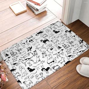 Tappeti tappeti in bianco e nero-dogs-pattern tappeto tappeto tappeto bagno bagno vasca non slip cucina cucina camera da letto olio