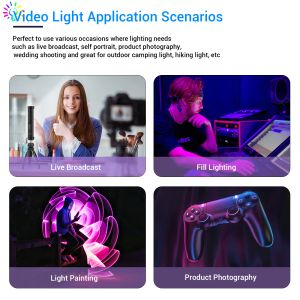 LUXCEO P100RGB LED Selfie Fill Light Handheld Tube Stick Photo Studio Light for Video Photography YouTube TikTok vs LUXCEO P200