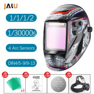 1112 Svetshjälm automatiskt Darking Soldate Welder Mask True Color Welder Cap 4 Arc Sensor för TIG MMA MMA Goggles