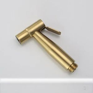 MTTUZK Solid Brass Brushed Gold Finished Toilet Spray Gun Bidet Shower Set With Hot and Cold Water Bidet Mixer Handheld Bidet