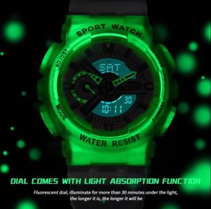 Duży zegarek Gshock Luminous Transparent Watches Digital Sports Student wielofunkcyjny elektroniczne zegarek zegarek Damski2281530