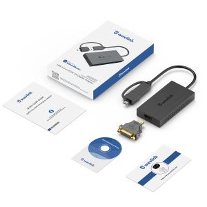 Wavlink USB 3.0/USB C to HDMI DVI Display Adapter Thunderbolt 3 Compatible External Monitor Laptop Graphics Streaming Converter