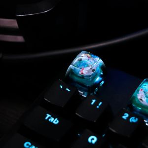 Accessories 1 Piece Koi Fish 3D Resin Keycap For MX Switch Mechanical Keyboard DIY Manual Backlit Key Cap